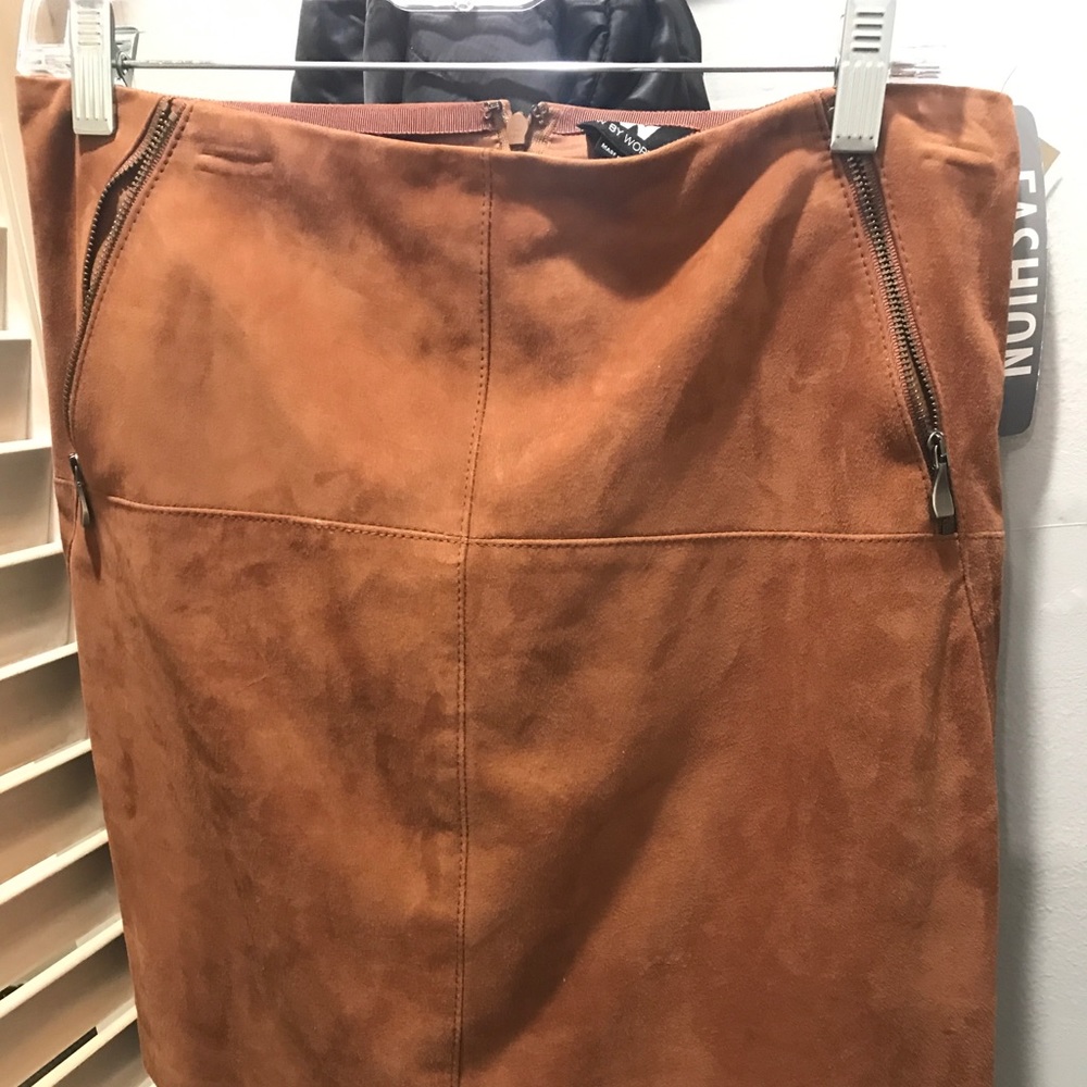 W by Worth brown suede skirt size 6